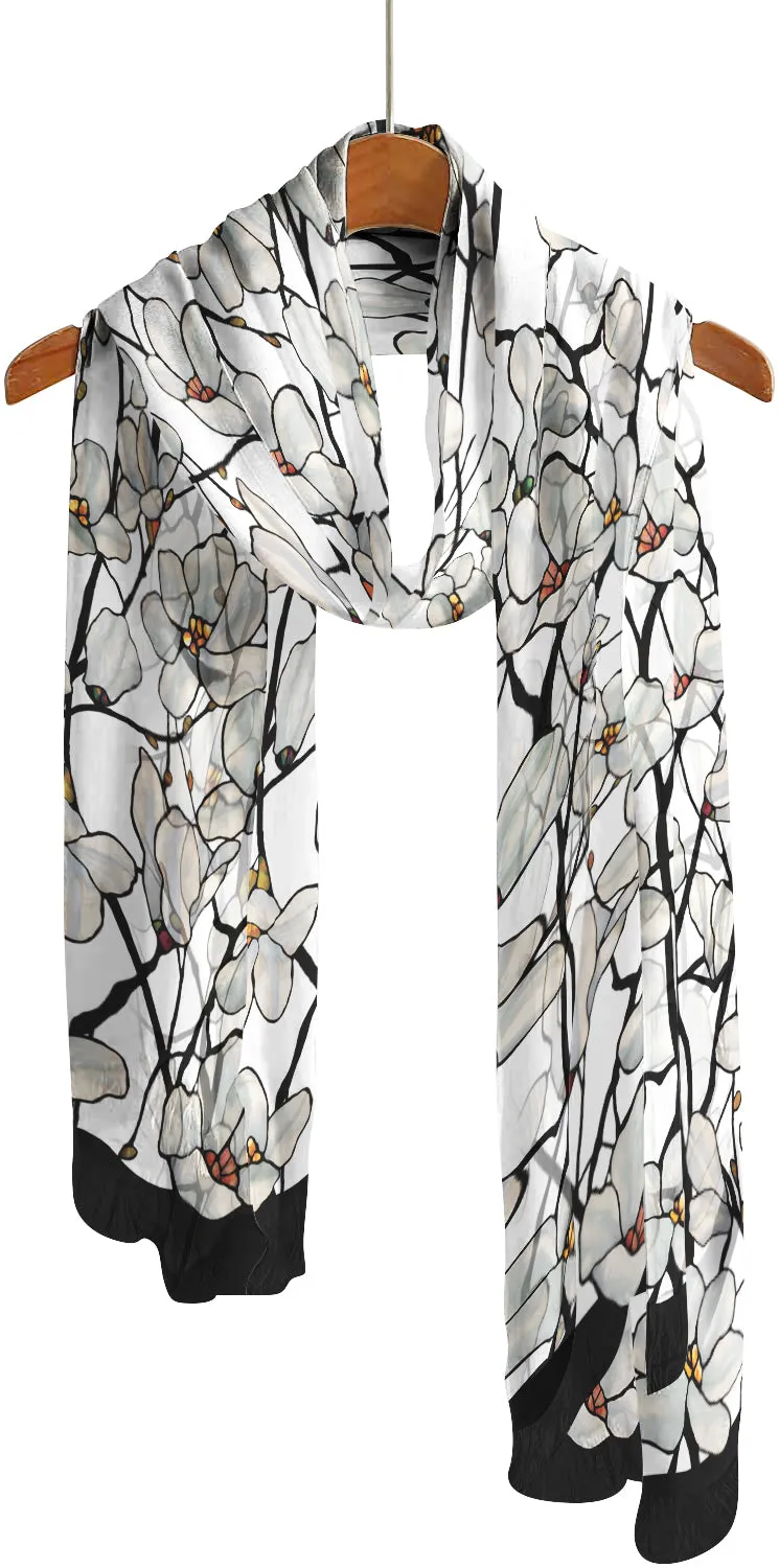 Tiffany Magnolia Silky-soft Polyester Sheer Long Scarf