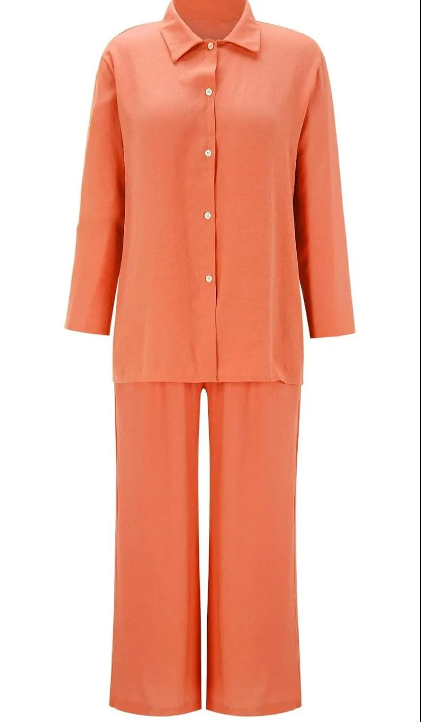Trendy Plus Size 2 Pcs Ladies Casual Shirt & Pant Set TS41