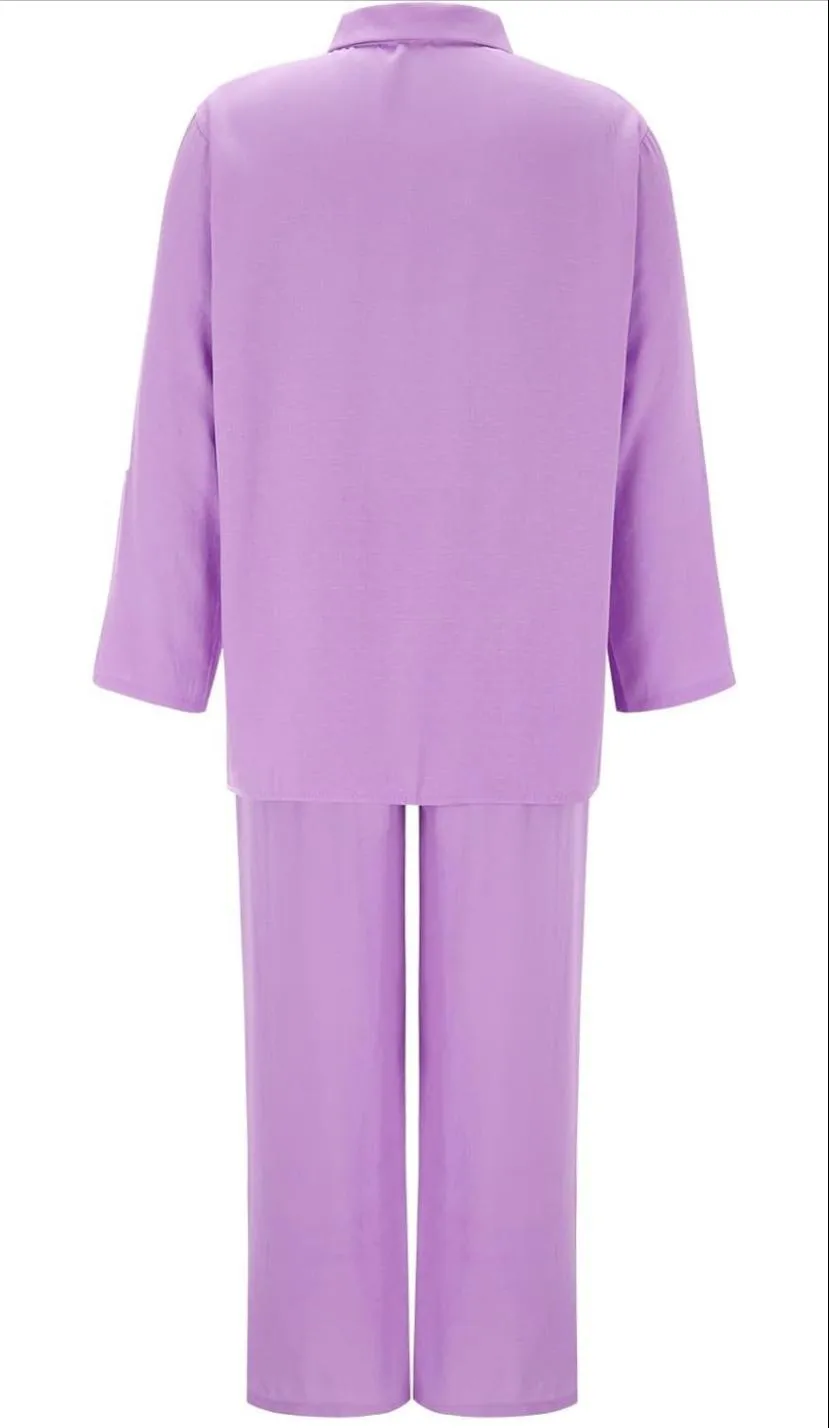 Trendy Plus Size 2 Pcs Ladies Casual Shirt & Pant Set TS41