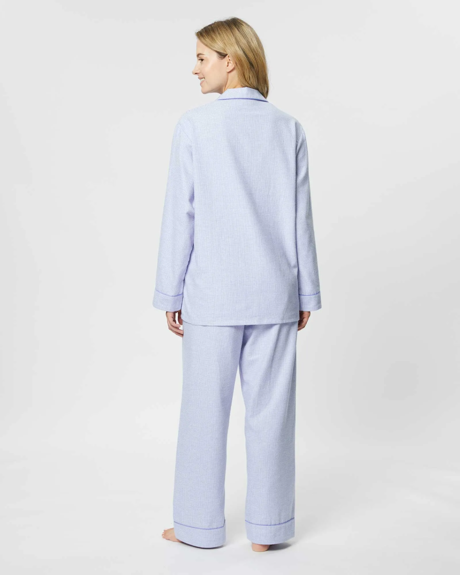 Women's Brushed Cotton Pyjamas - Willet Blue
