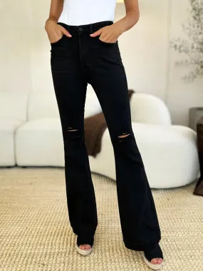 Women's Jeans, Distressed Flare Jeans, with Full Size High Waist by Judy Blue