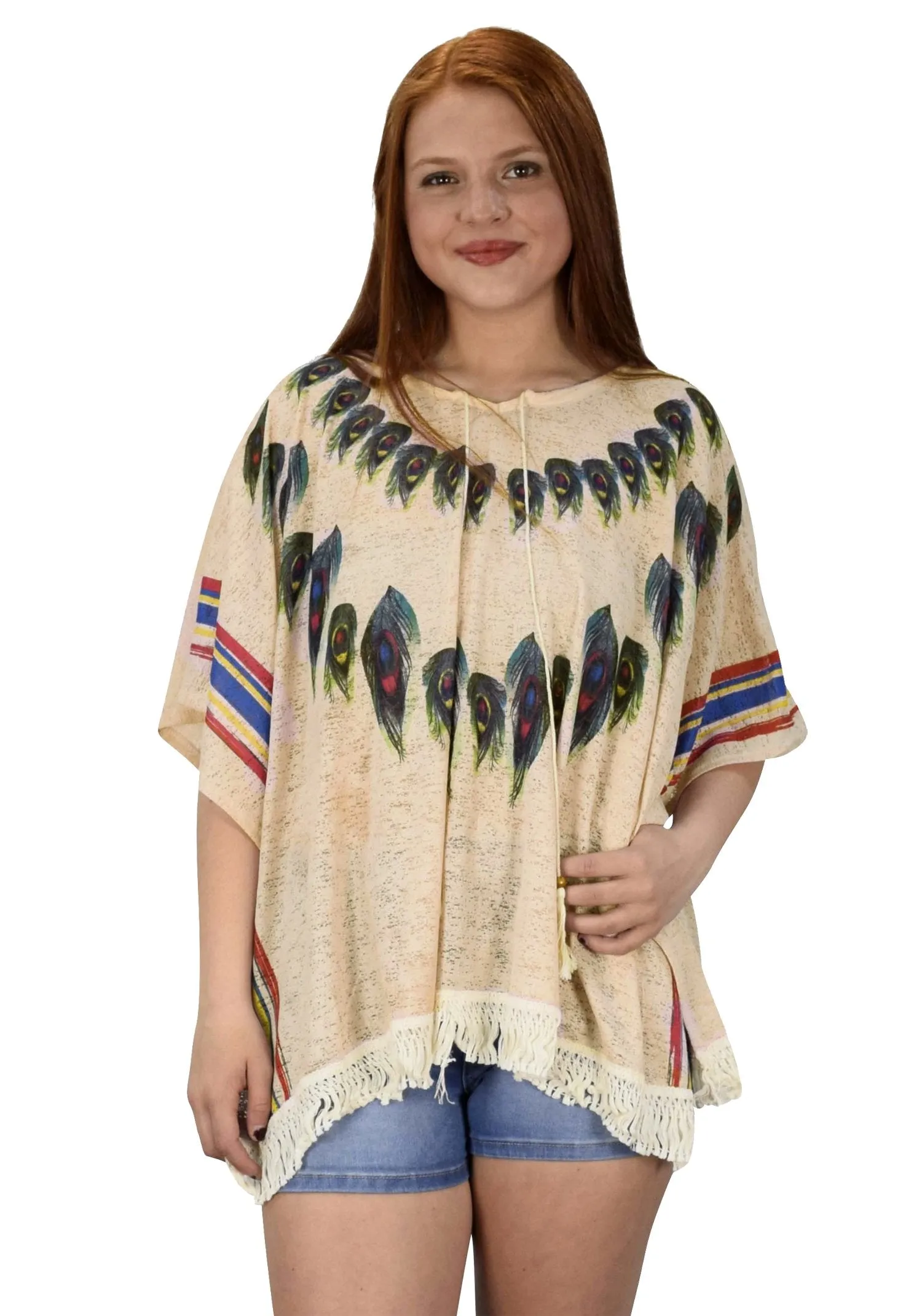 Womens Light Weight Summer Poncho Cardigan Beach Cover up