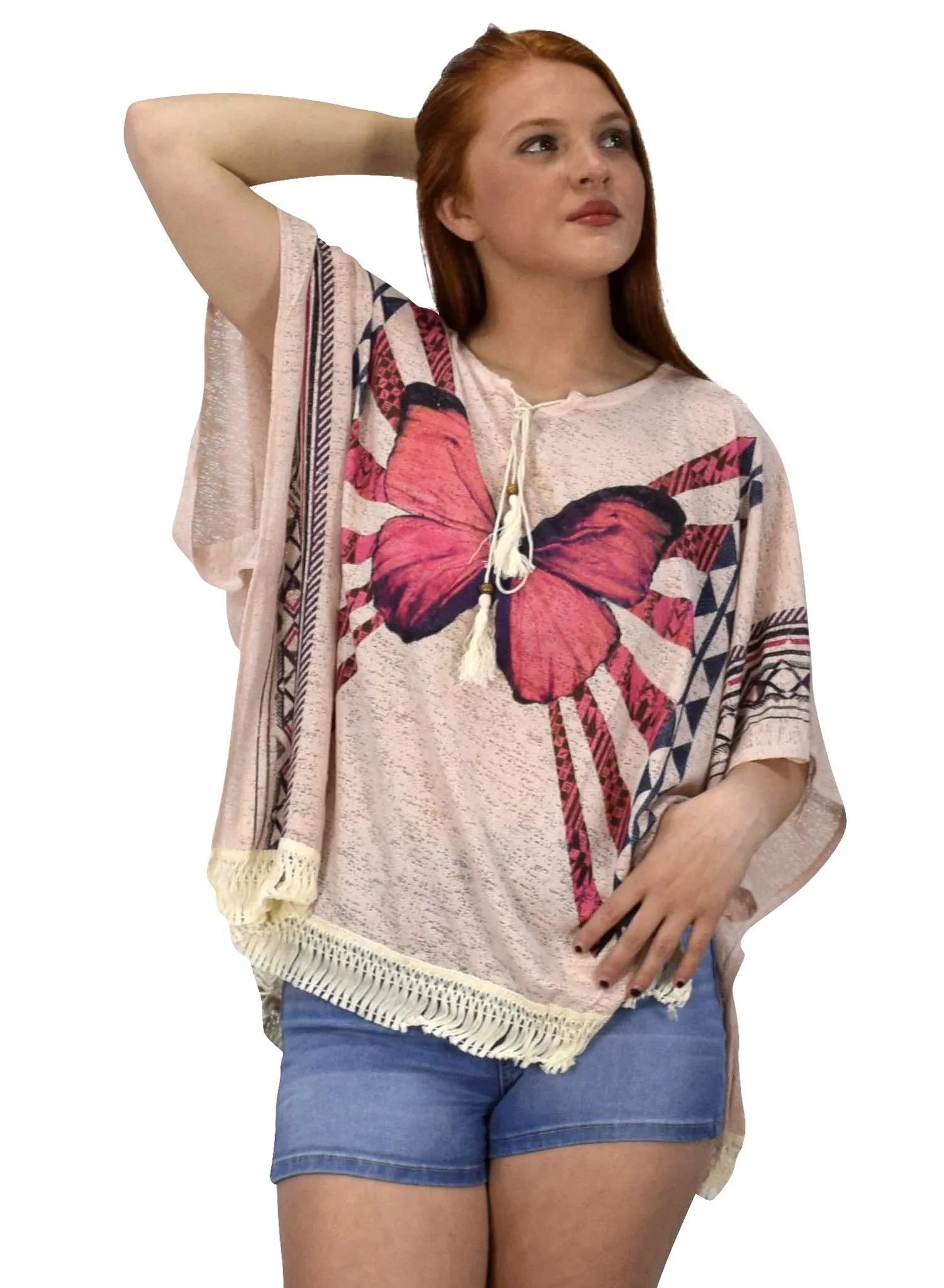 Womens Light Weight Summer Poncho Cardigan Beach Cover up