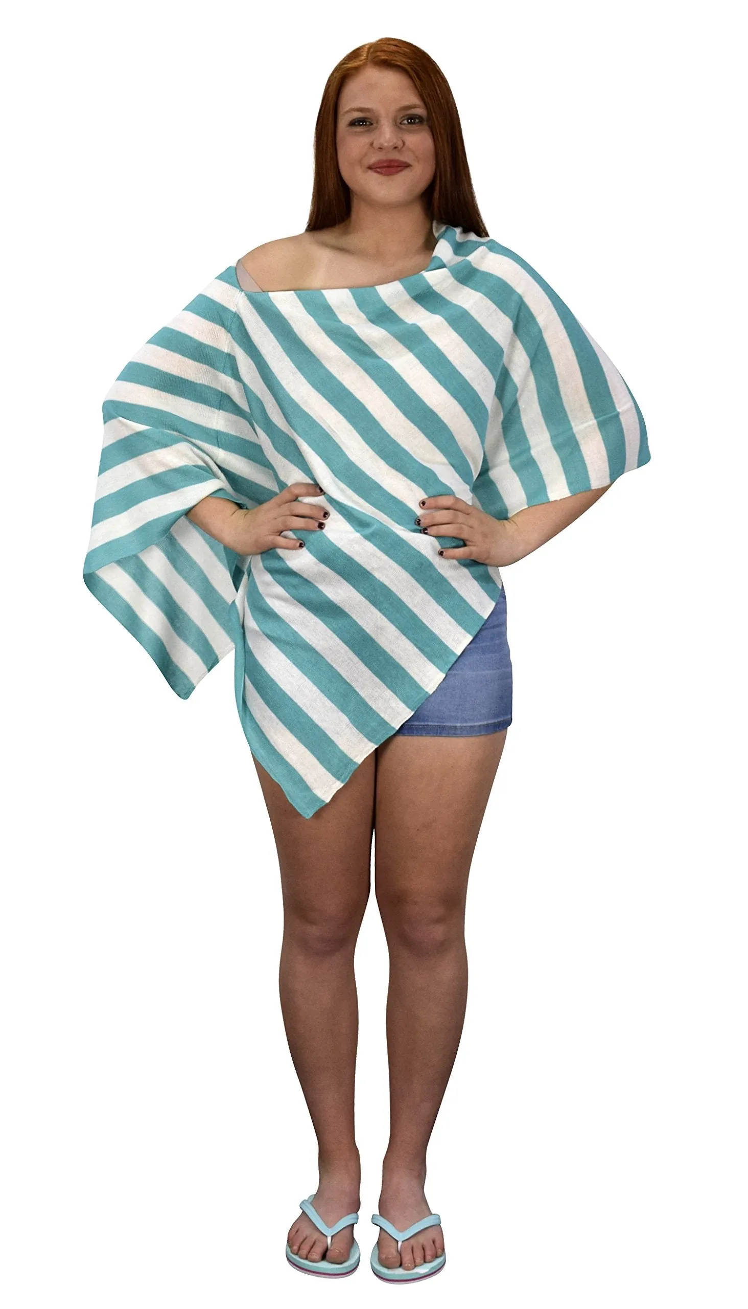 Womens Light Weight Summer Poncho Cardigan Beach Cover up