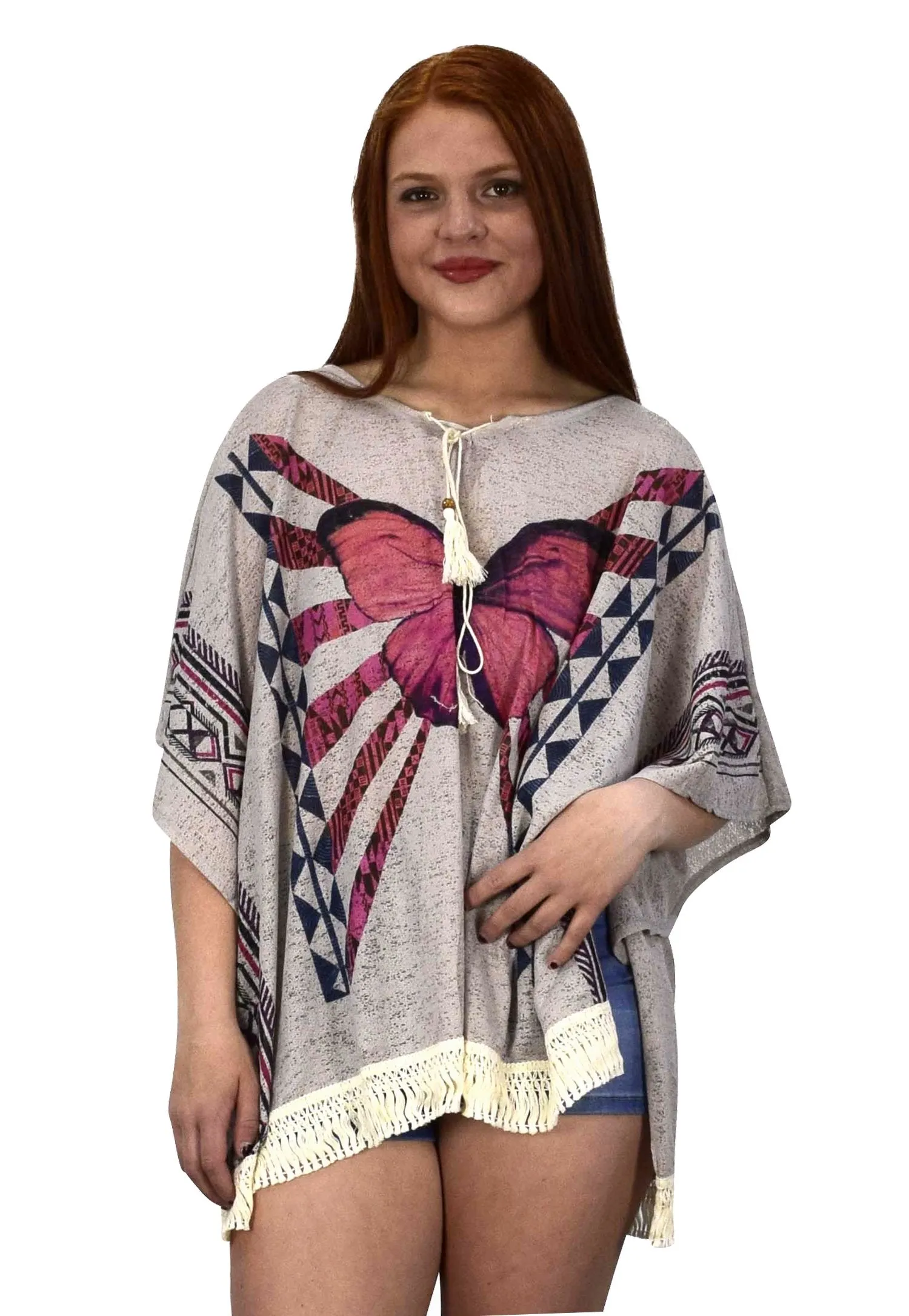 Womens Light Weight Summer Poncho Cardigan Beach Cover up