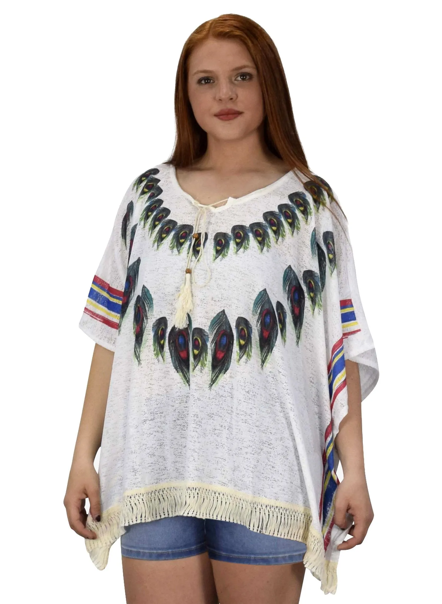 Womens Light Weight Summer Poncho Cardigan Beach Cover up
