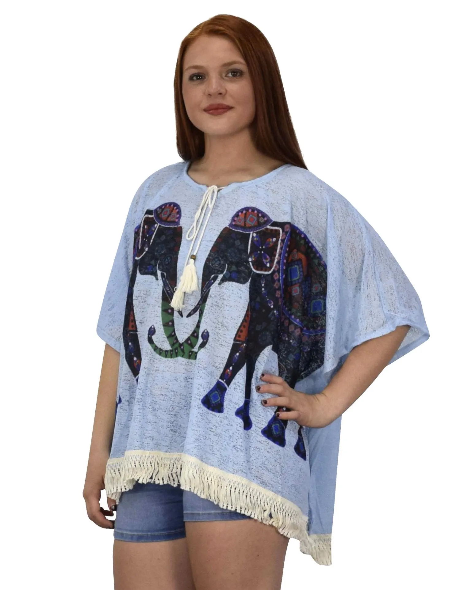 Womens Light Weight Summer Poncho Cardigan Beach Cover up