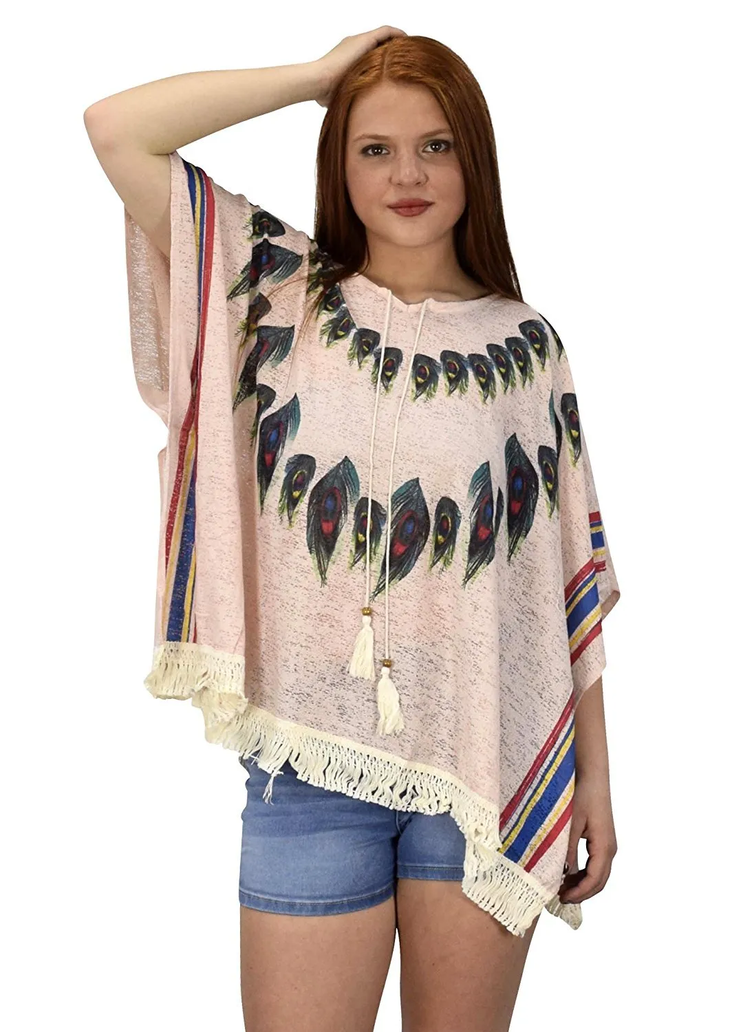 Womens Light Weight Summer Poncho Cardigan Beach Cover up
