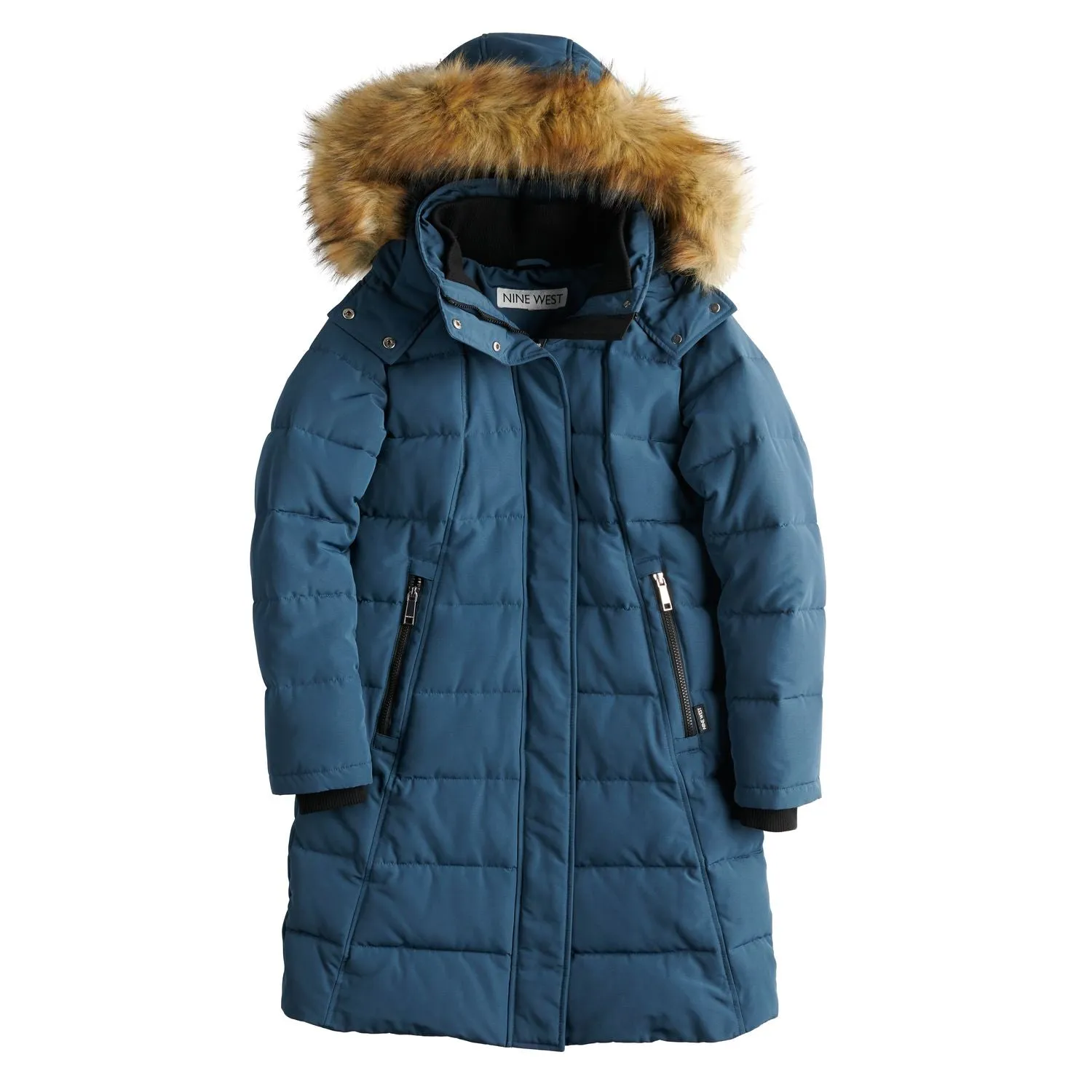 Women's Nine West Storm Weather Faux-Fur Hood Puffer Coat